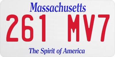MA license plate 261MV7