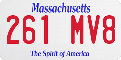 MA license plate 261MV8