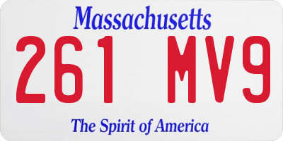 MA license plate 261MV9