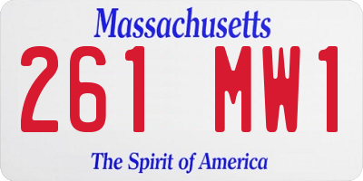 MA license plate 261MW1