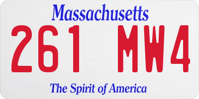 MA license plate 261MW4