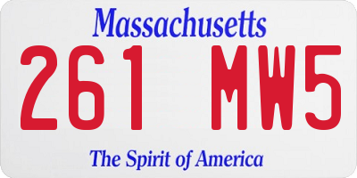 MA license plate 261MW5
