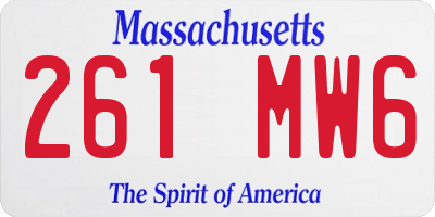 MA license plate 261MW6