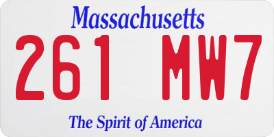 MA license plate 261MW7