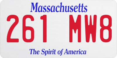 MA license plate 261MW8