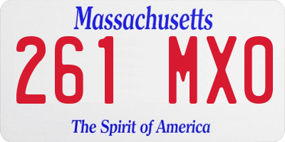 MA license plate 261MX0
