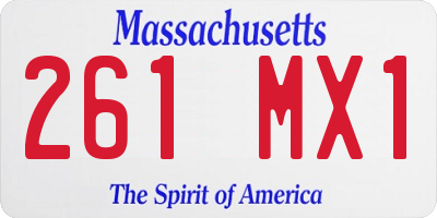 MA license plate 261MX1