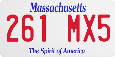 MA license plate 261MX5