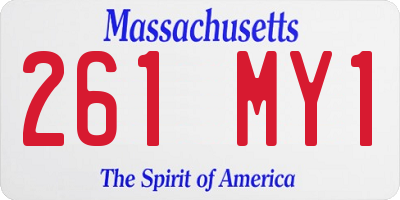 MA license plate 261MY1