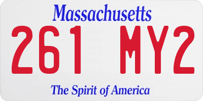 MA license plate 261MY2