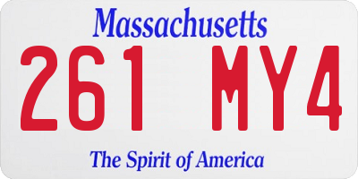 MA license plate 261MY4