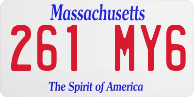 MA license plate 261MY6