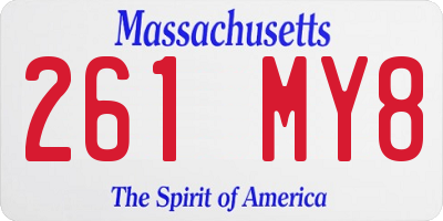 MA license plate 261MY8