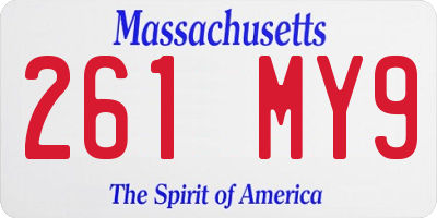 MA license plate 261MY9