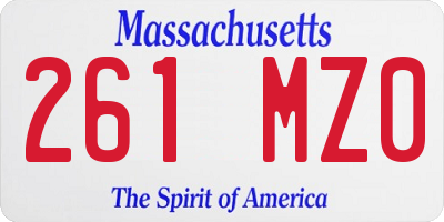 MA license plate 261MZ0
