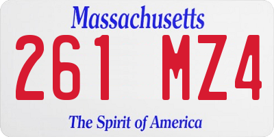MA license plate 261MZ4