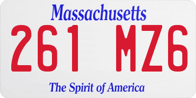 MA license plate 261MZ6