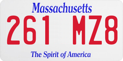 MA license plate 261MZ8