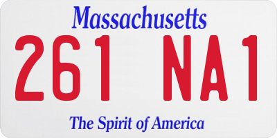 MA license plate 261NA1