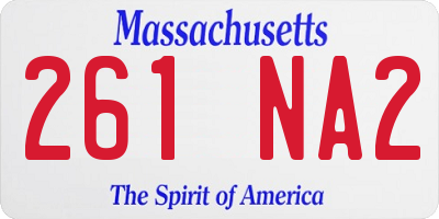 MA license plate 261NA2