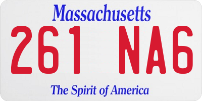 MA license plate 261NA6