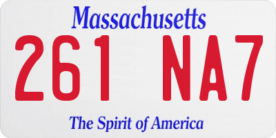 MA license plate 261NA7