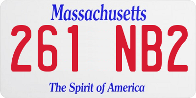 MA license plate 261NB2