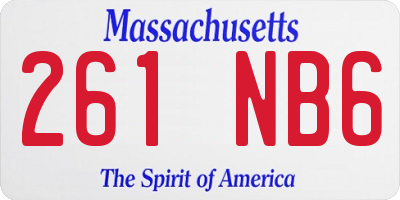 MA license plate 261NB6