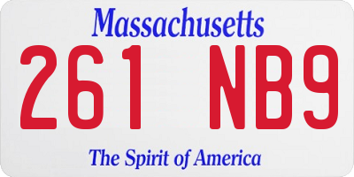 MA license plate 261NB9