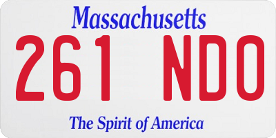 MA license plate 261ND0