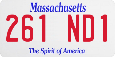MA license plate 261ND1