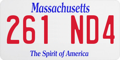 MA license plate 261ND4