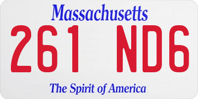 MA license plate 261ND6