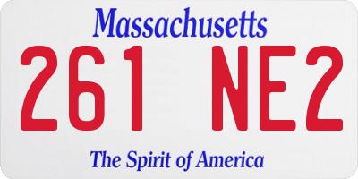 MA license plate 261NE2