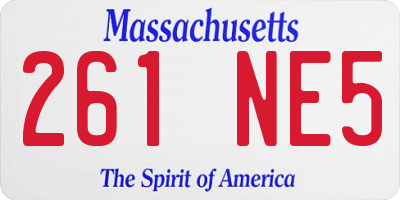 MA license plate 261NE5