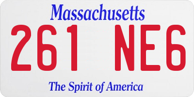 MA license plate 261NE6
