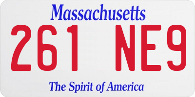 MA license plate 261NE9