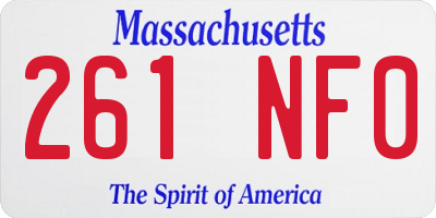 MA license plate 261NF0