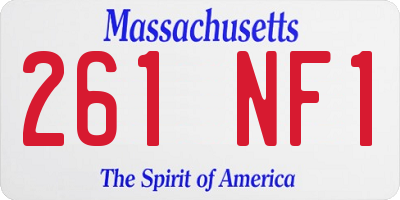 MA license plate 261NF1