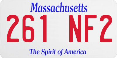MA license plate 261NF2