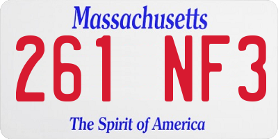 MA license plate 261NF3