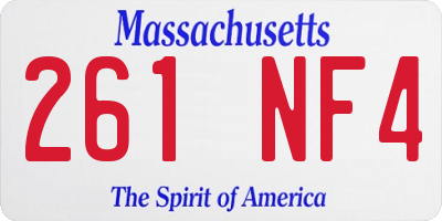MA license plate 261NF4