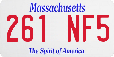 MA license plate 261NF5