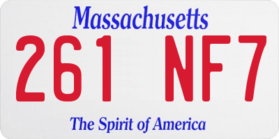MA license plate 261NF7