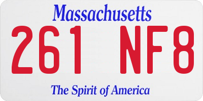 MA license plate 261NF8
