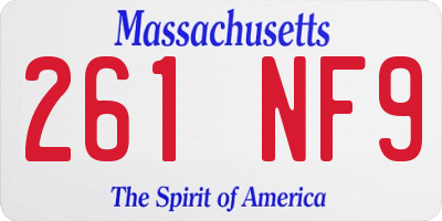 MA license plate 261NF9