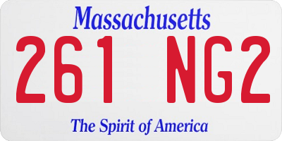 MA license plate 261NG2
