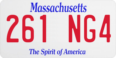 MA license plate 261NG4