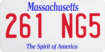 MA license plate 261NG5