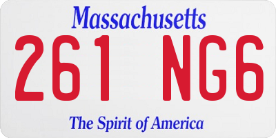 MA license plate 261NG6